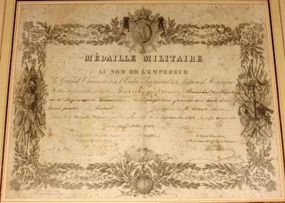 Brevet de la Médaille militaire du Maréchal...