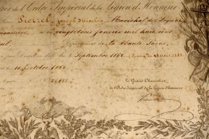 Brevet de la Médaille militaire du Maréchal...
