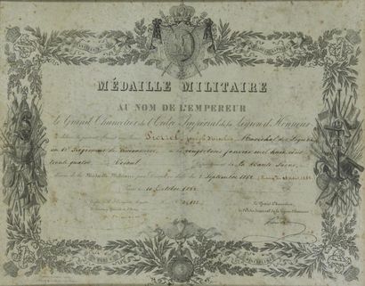 Brevet de la Médaille militaire du Maréchal...