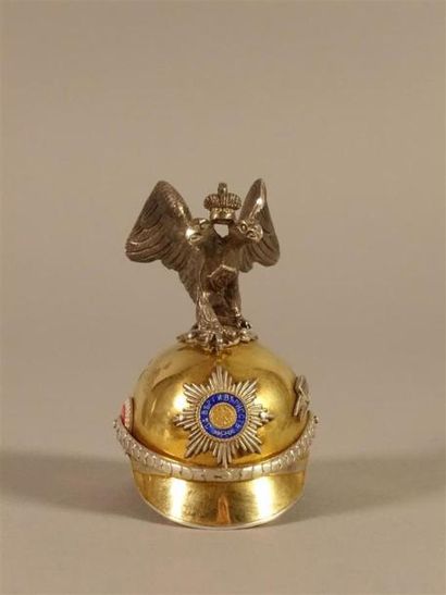Casque miniature de chevalier garde russe....
