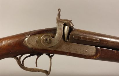 Fusil de chasse à percussion, deux coups....