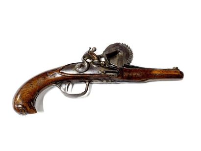 Pistolet éprouvette à silex. 
Platine et...