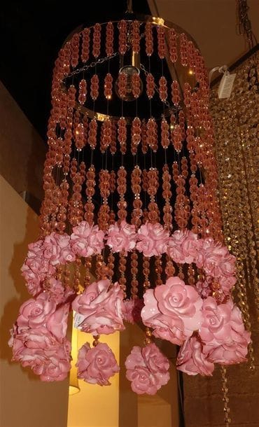 SUSPENSION ROUND RAINDROPS AND ROSES Designer...