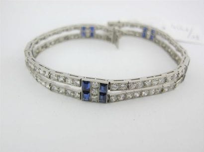 Bracelet articulé en platine 850 millièmes,...