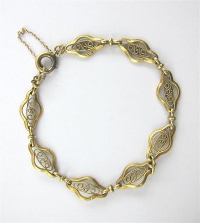 Bracelet articulé en or jaune 750 millièmes,...