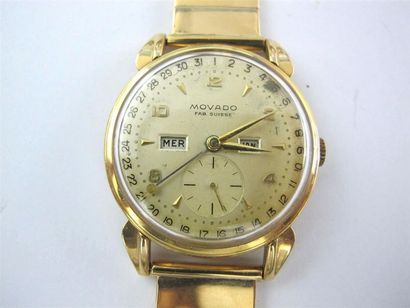 MOVADO
Montre-bracelet d'homme en or jaune...