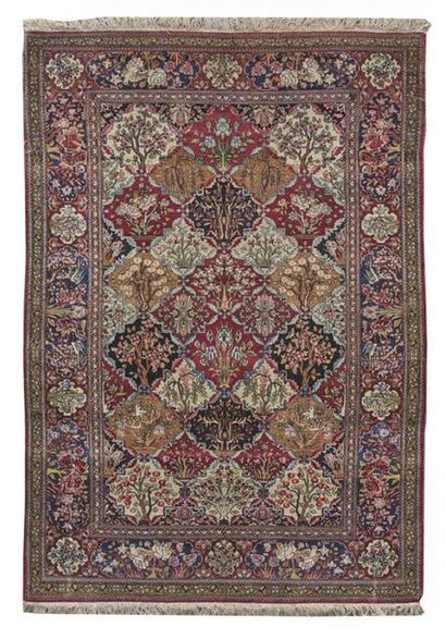 Tapis NAJAFABAD (chaîne et trame en coton,...