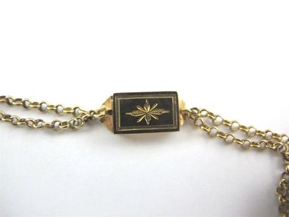 Collier deux rangs articulés en or jaune...