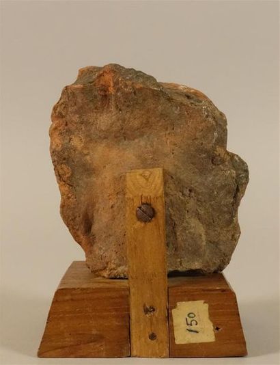 Deux têtes de statuette. Terre cuite. Égypte,...
