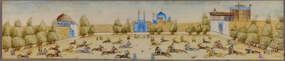 Trois miniatures persannes. 3,8 x 10,8 ;...