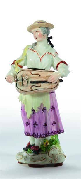 ALLEMAGNE
Figure en porcelaine à décor polychrome...