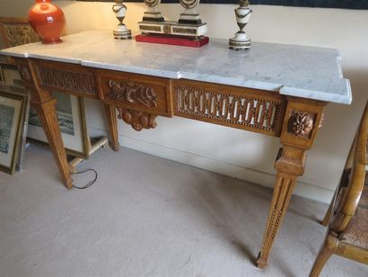 Console rectangulaire en bois naturel (décapé)...