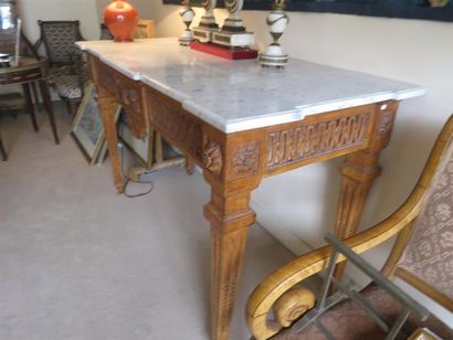 Console rectangulaire en bois naturel (décapé)...