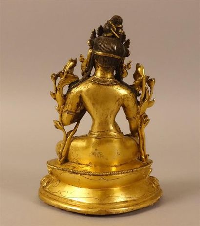 TIBET
Statuette de Tara blanche en bronze...