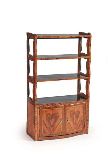 Étagère d'applique en bois de placage marqueté...