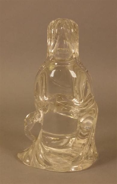 CHINE
Statuette de Guanyin en cristal de...