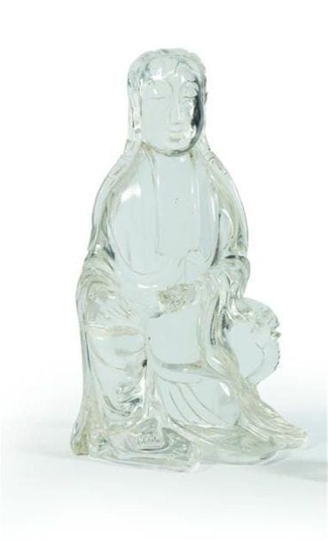 CHINE
Statuette de Guanyin en cristal de...