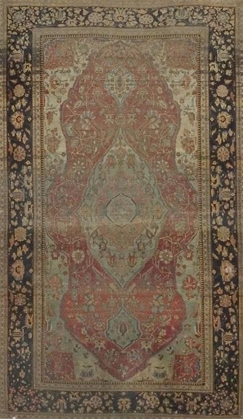 Tapis Keschan mostachem (chaîne et trame...