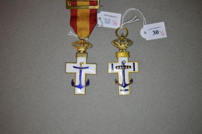 ESPAGNE
ORDRE DU MÉRITE NAVAL, fondé en 1866.
Deux...