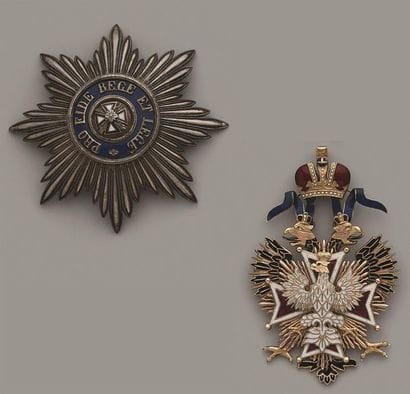 RUSSIE
ORDRE DE L'AIGLE BLANC, fondé en 1705.
Ensemble...