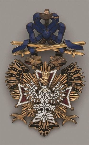 RUSSIE
ORDRE DE L'AIGLE BLANC 
Bijou de chevalier...