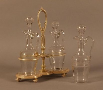 CHRISTOFLE
Porte-huilier vinaigrier en métal...