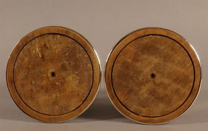 Paire de porte-bouteille en métal argenté...