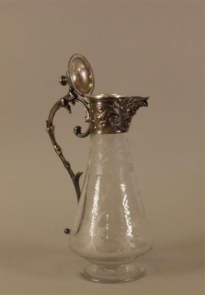 GALLIA
Aiguière en cristal gravé de rinceaux...