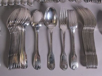 CHRISTOFLE
Partie de ménagère en métal argenté,...