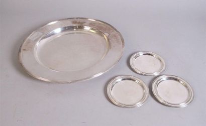 CHRISTOFLE
Plat circulaire en métal argenté,...