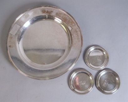 CHRISTOFLE
Plat circulaire en métal argenté,...