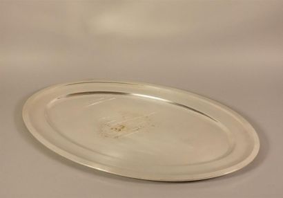 CHRISTOFLE
Grand plat ovale en métal argenté.
Long....