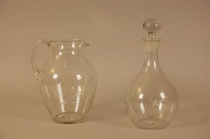 Partie de service de verres à pied en cristal,...