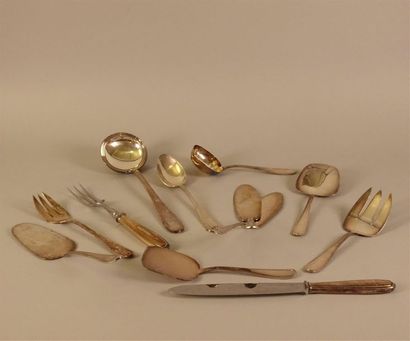 ORBRILLE
Partie de ménagère en métal argenté...