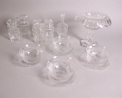 Ensemble en verre comprenant : une coupe...