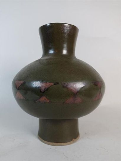 Vase en terre cuite émaillée poudre de thé...