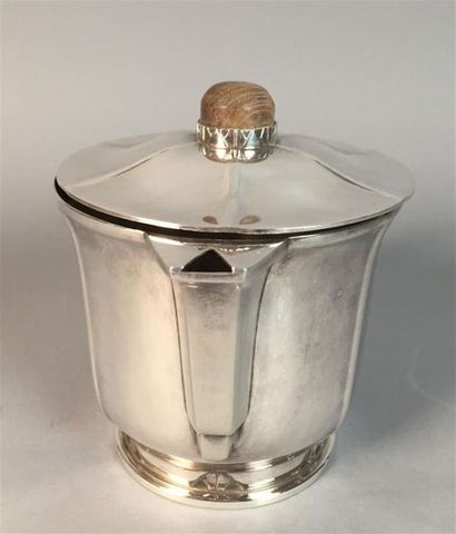 ERCUIS. Théière en métal argenté. Haut. :...
