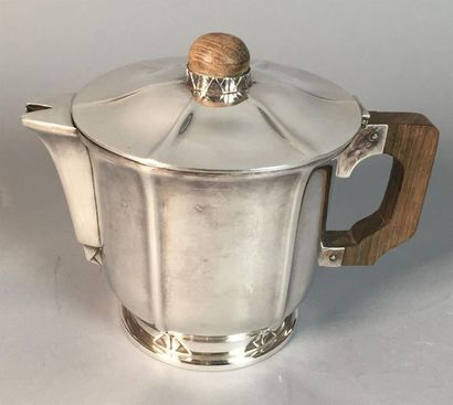 ERCUIS. Théière en métal argenté. Haut. :...