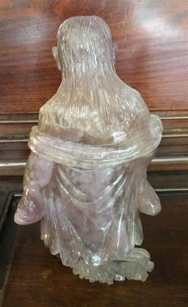 CHINE. Statuette de bouddha en améthyste....