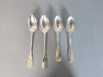 2 Cuillères en argent. (poids : 177 G. )...