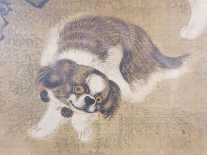 CHINE. Reproduction d'une peinture sur soie...