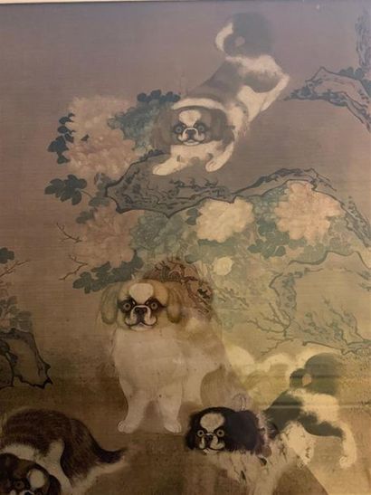CHINE. Reproduction d'une peinture sur soie...