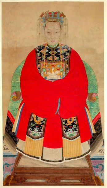 CHINE - XIXe siècle
Encre et couleurs sur...