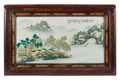 CHINE - XXe siècle
Plaque rectangulaire en...