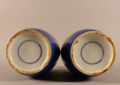 CHINE - XIXe siècle
Paire de vases rouleau...