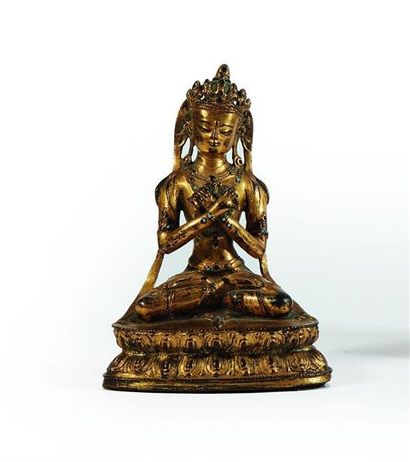 TIBET - XVIIe siècle
Statuette de Vajradhara...