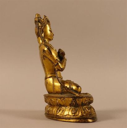 TIBET - XVIIe siècle
Statuette de Vajradhara...