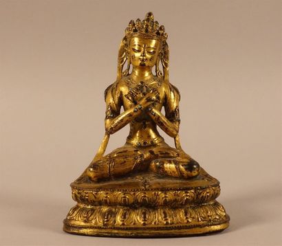 TIBET - XVIIe siècle
Statuette de Vajradhara...