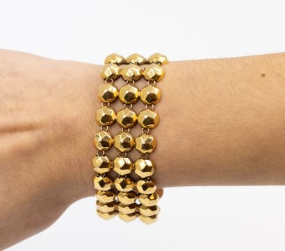 Bracelet articulé en or jaune (750) à trois...