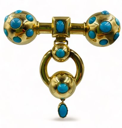 Broche en or jaune (750) composées de boules...